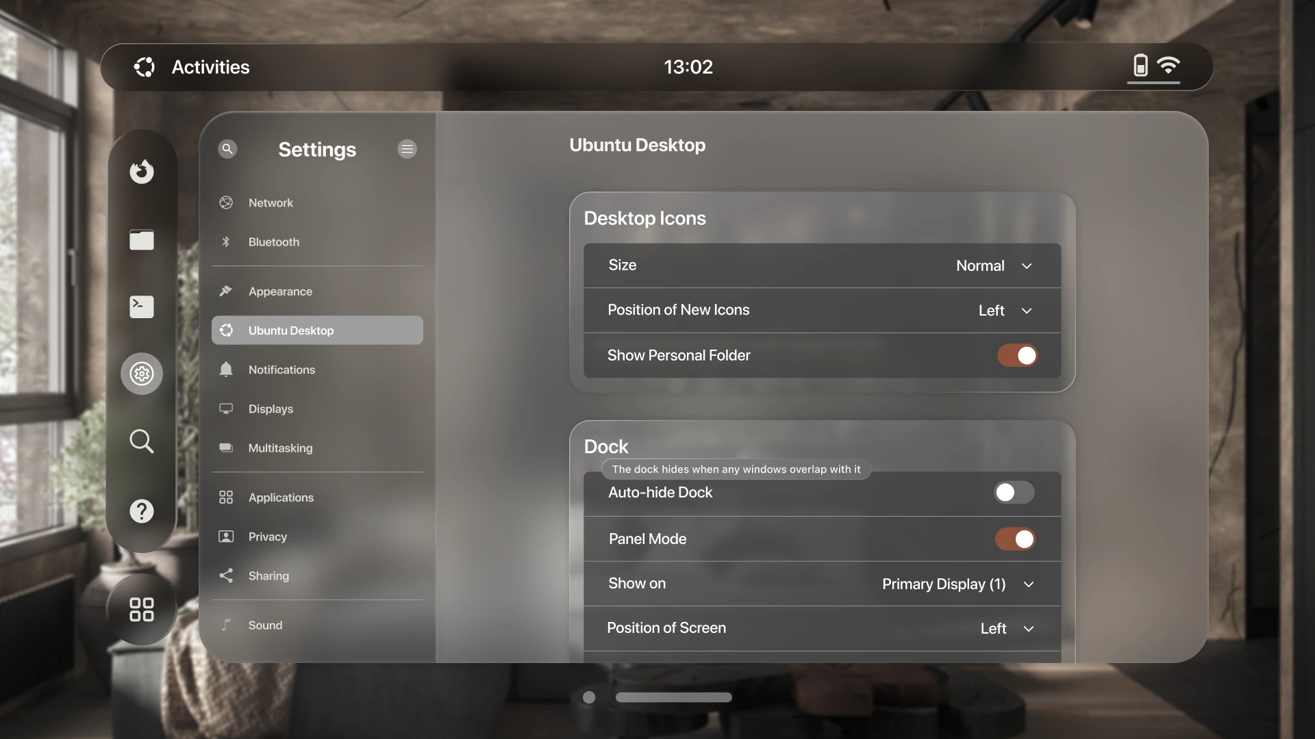 Settings with Tooltip final design